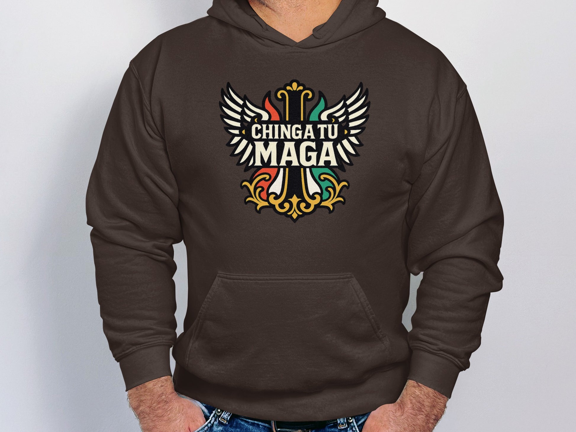 Chinga Tu MAGA Eagle Wings Graphic Hoodie product