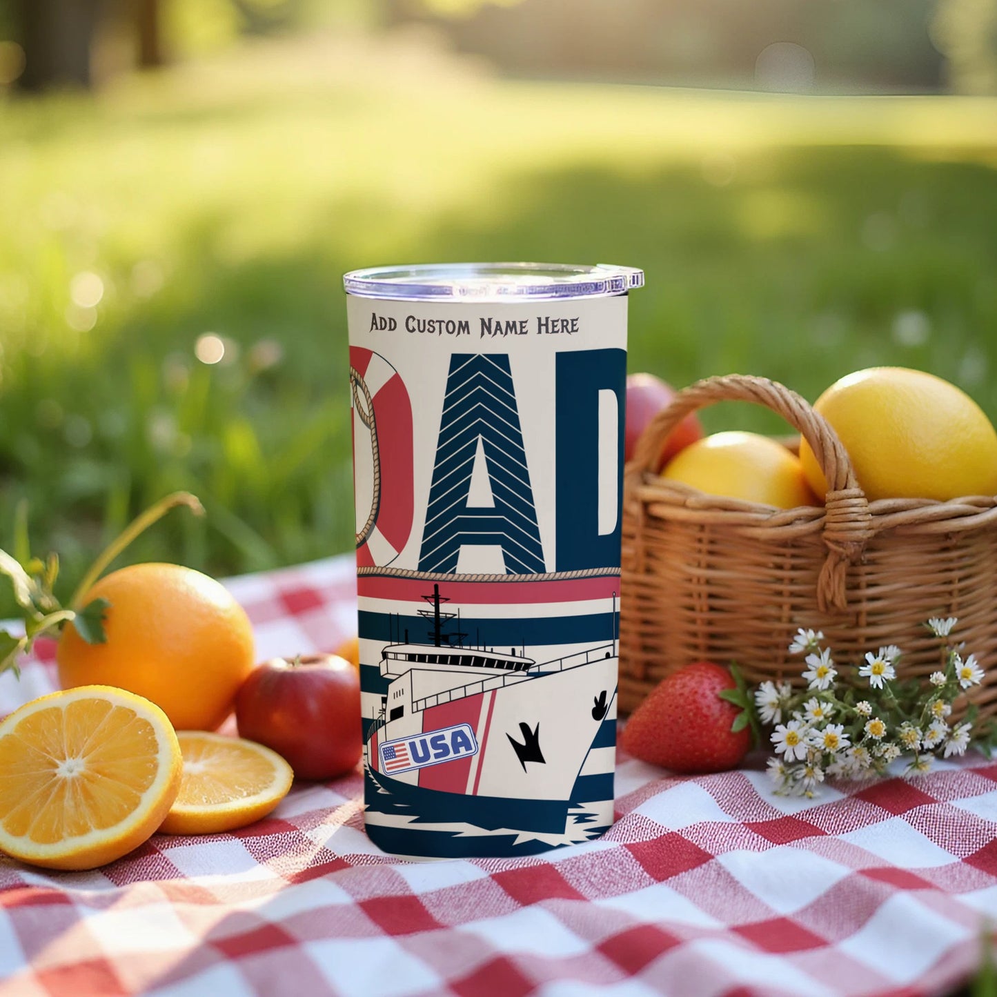 Dad USA Boat Design Personalized Tumbler product