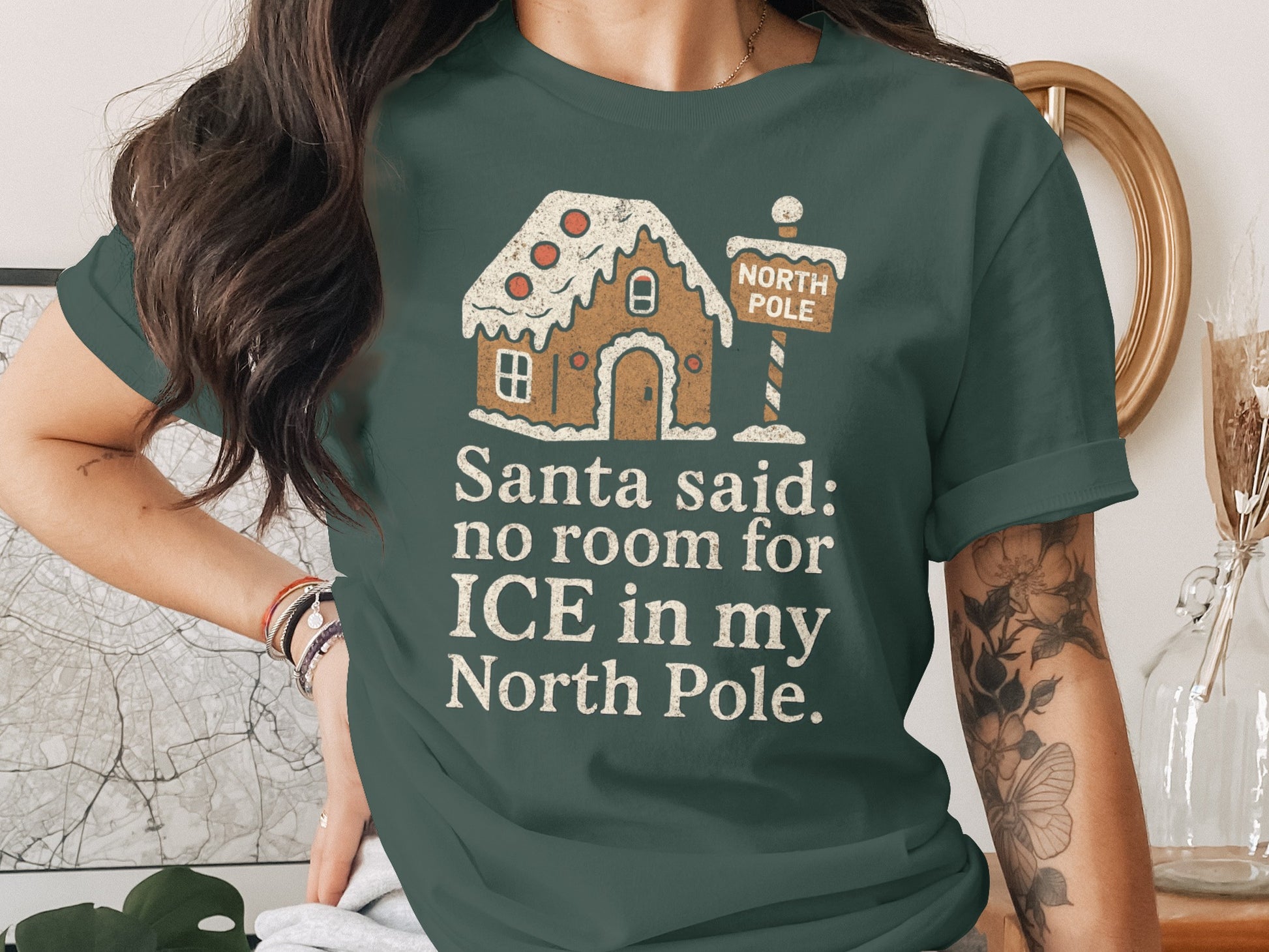 Santa said no room for ICE in my North Pole shirt