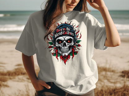 Born to Blend Cultures Skull Graphic T-Shirt product type