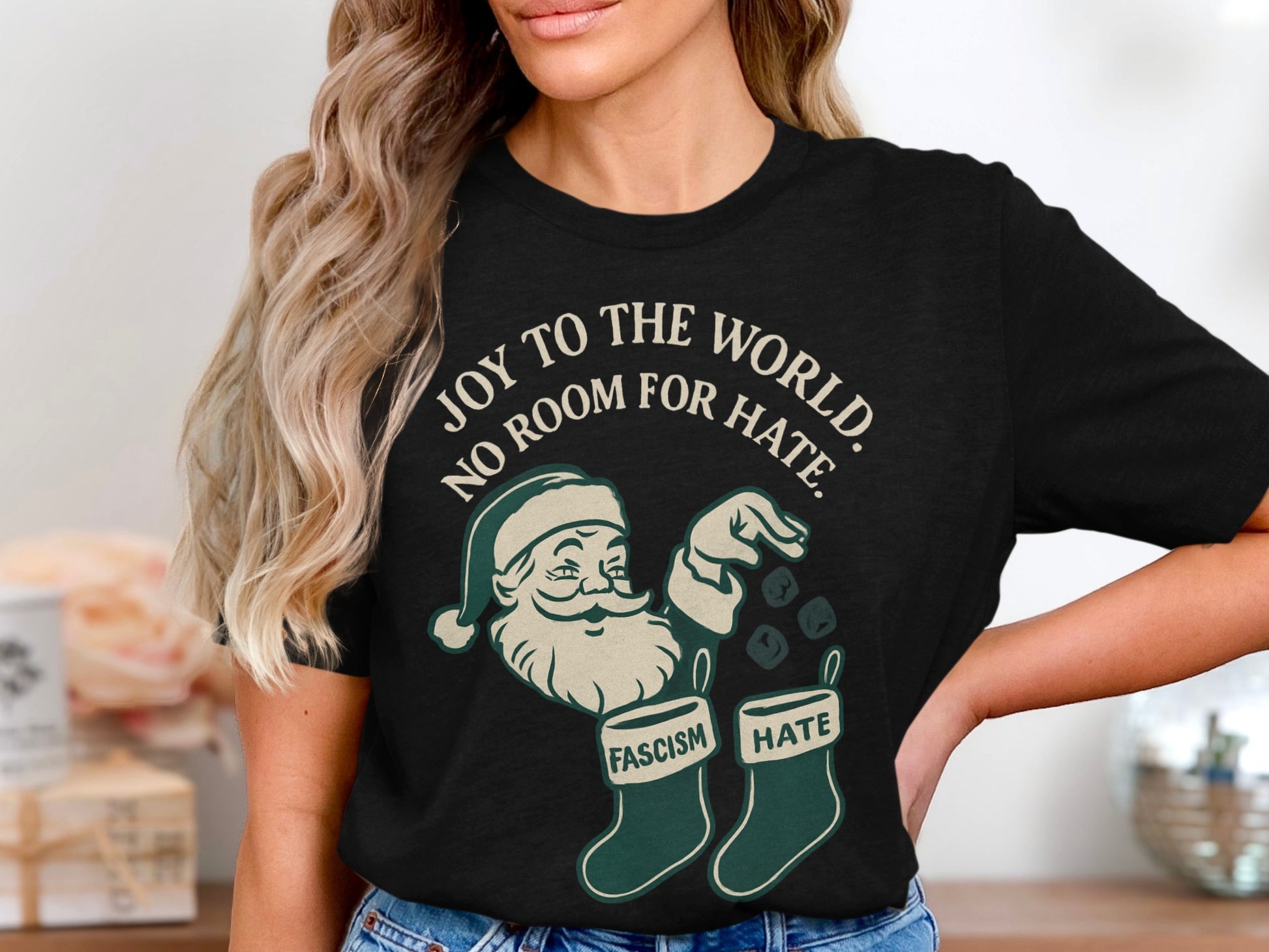 Joy To The World No Room For Hate Santa Shirt