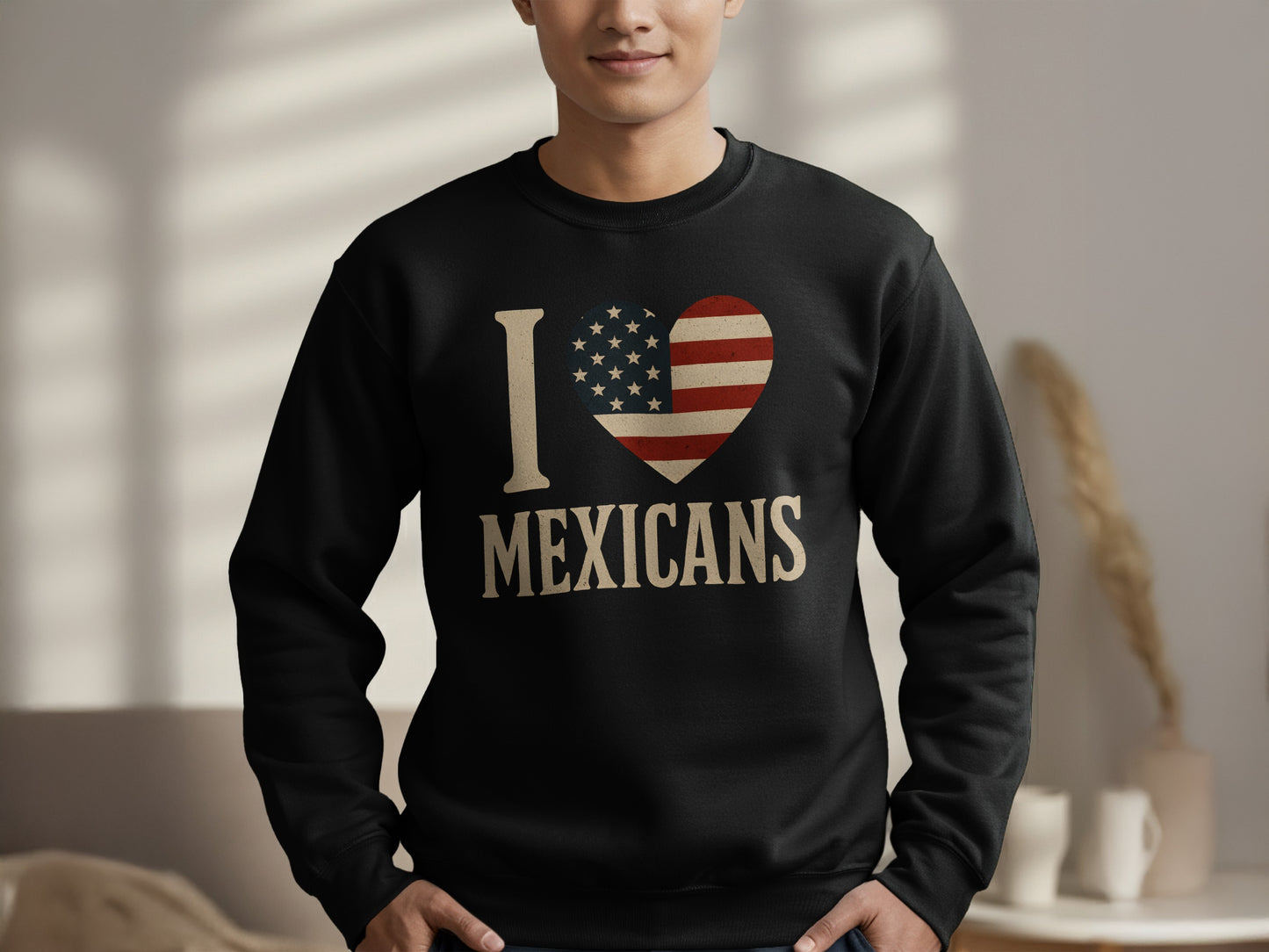 I Heart Mexicans American Flag Graphic Sweatshirt product type
