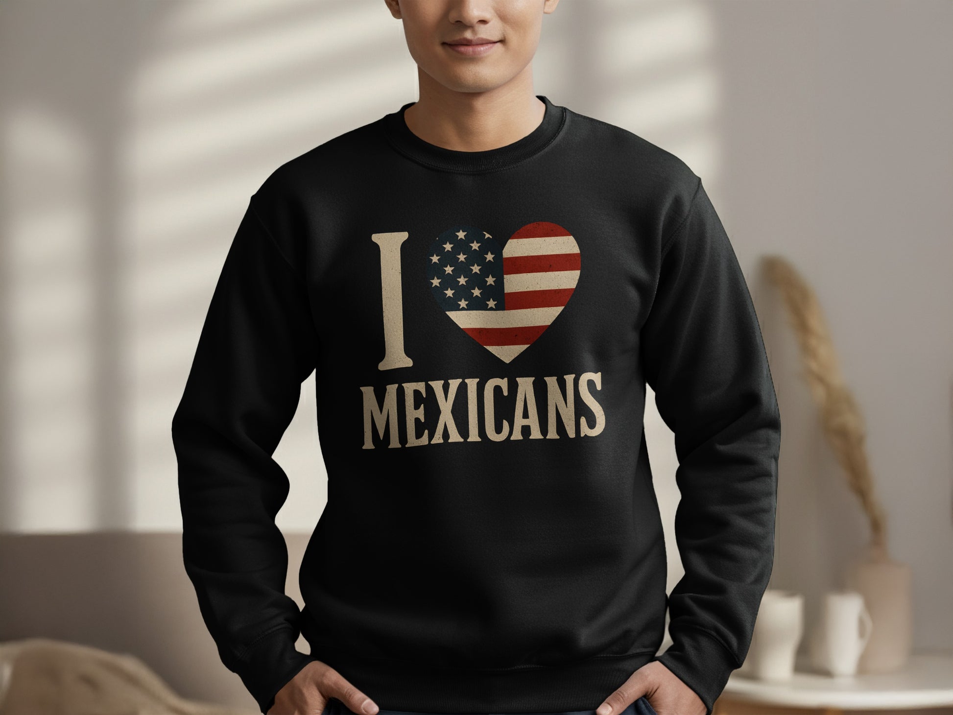 I Heart Mexicans American Flag Graphic Sweatshirt product type