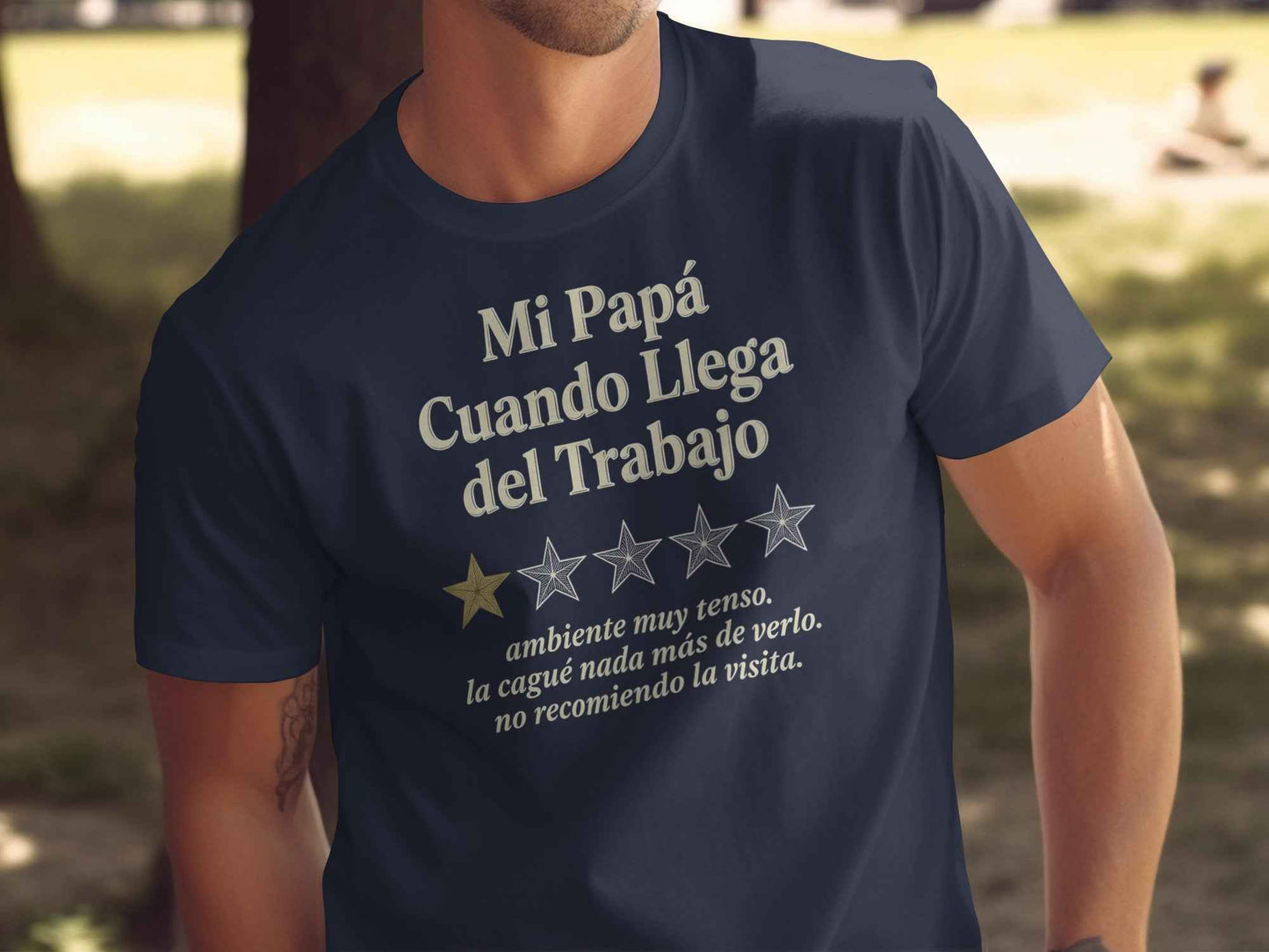 Mi Papá One-Star Review T-Shirt | Funny Dad Gift Mi Papá: La Reseña del Trabajo T-Shirt
