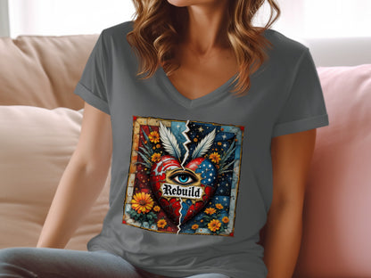 Rebuild Heart and Flowers Graphic Tee product