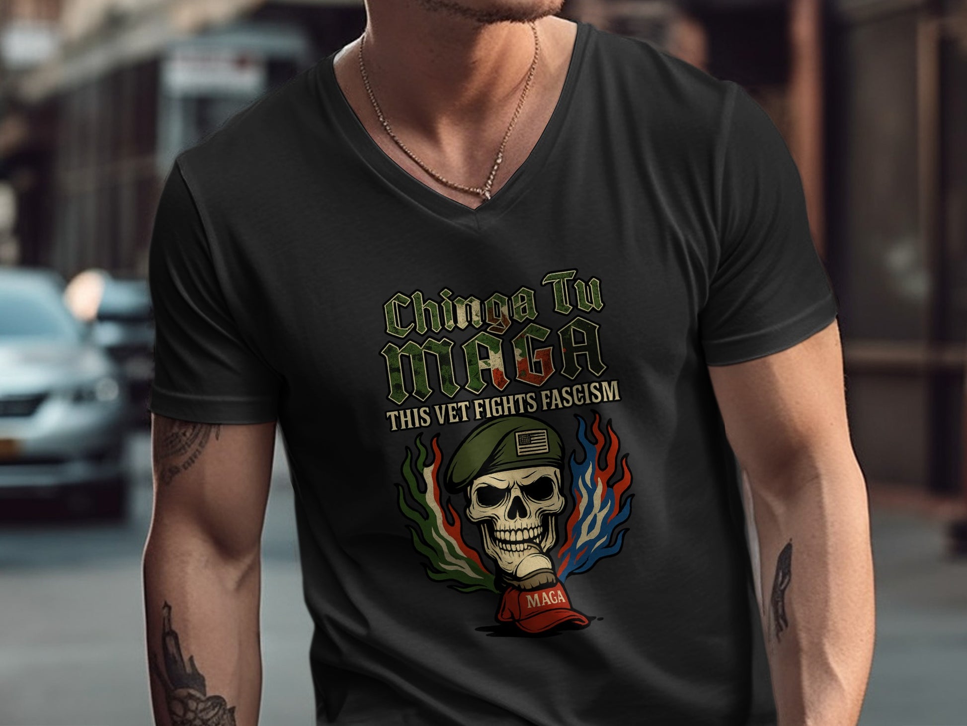 Chinga Tu MAGA This Vet Fights Fascism Shirt product type