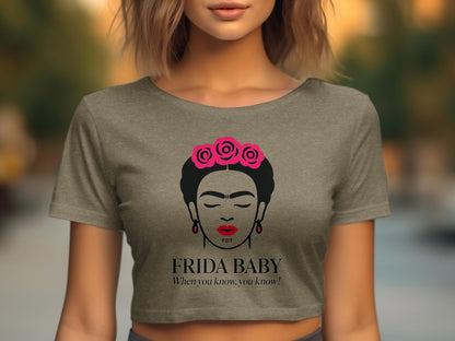 Frida Baby Artwork Design Crop Top Fashion Product