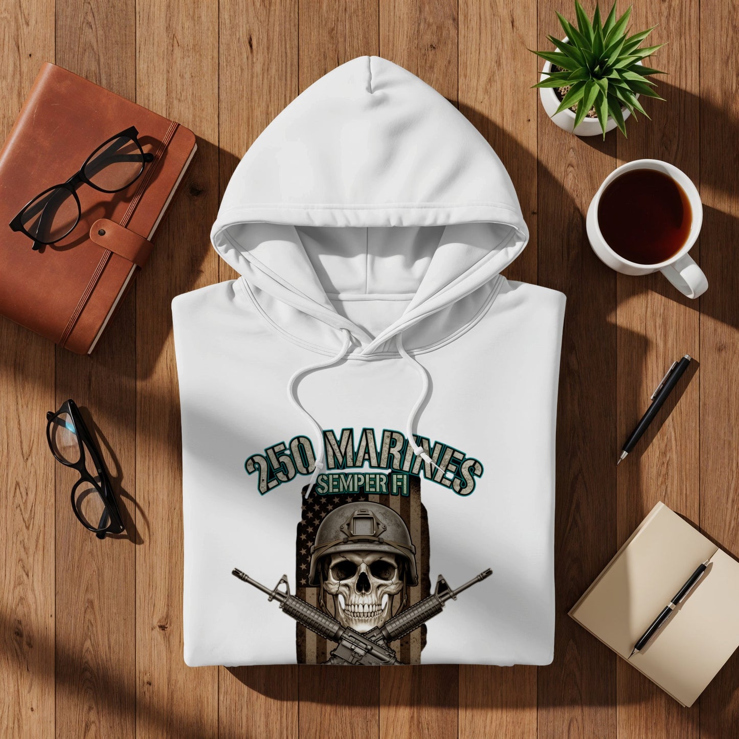 250 Marines Semper Fi Skull Artwork Hoodie