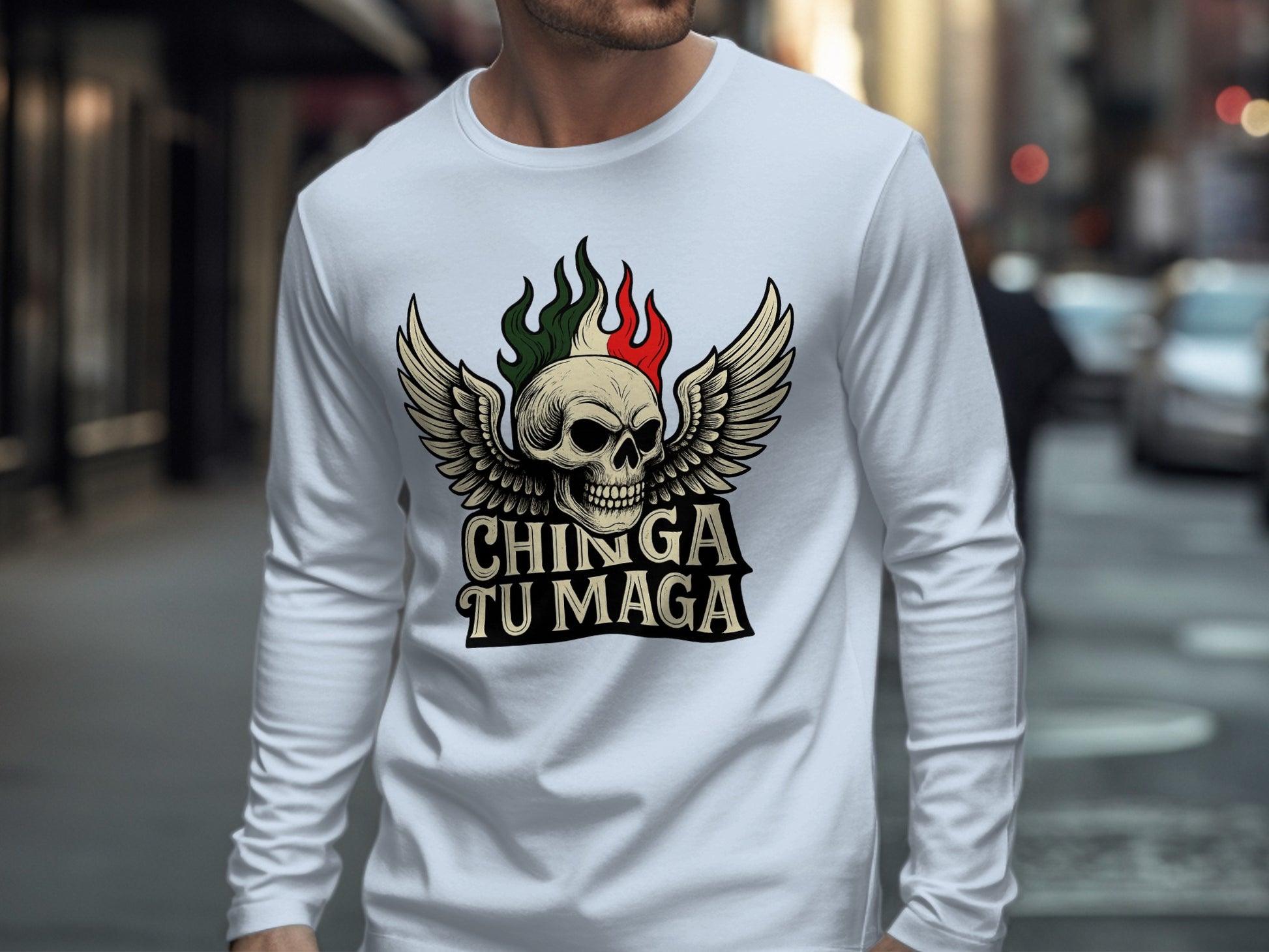 Bold Skull and Wings Graphic Shirt