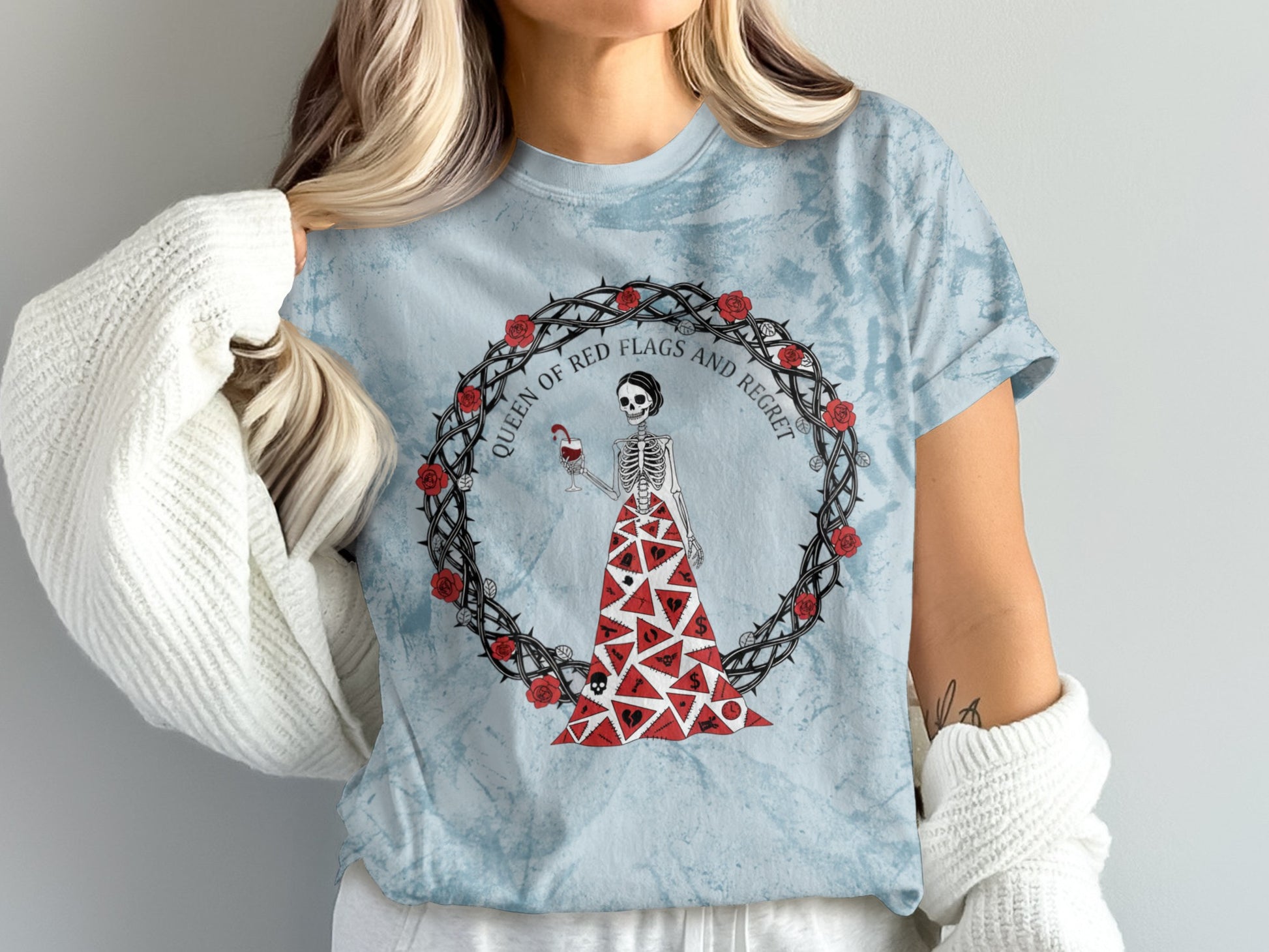 Queen of Red Flags and Regret Graphic T-shirt
