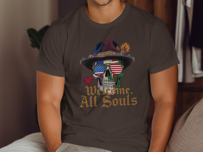 Welcome All Souls American Flag Hat Skull product type