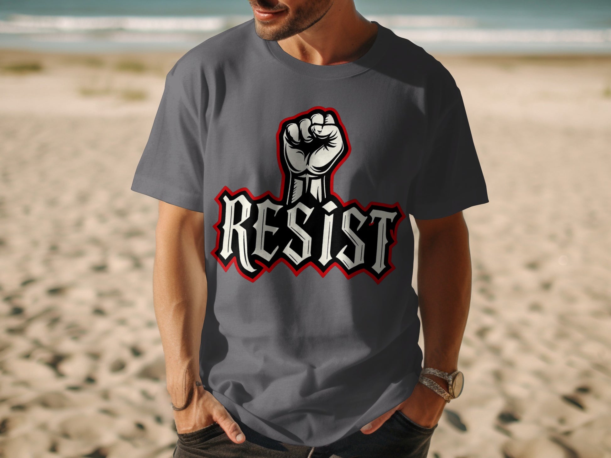 Resist Graphic Fist Logo Casual Streetwear T-Shirt product