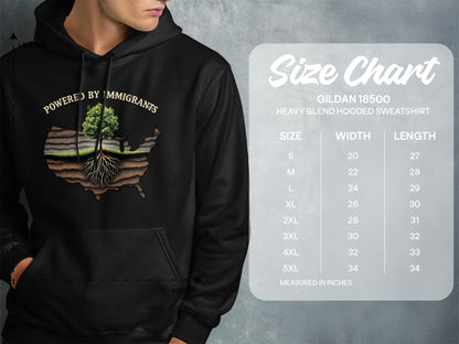 Powered by Immigrants Gildan 18500 Hooded Sweatshirt product