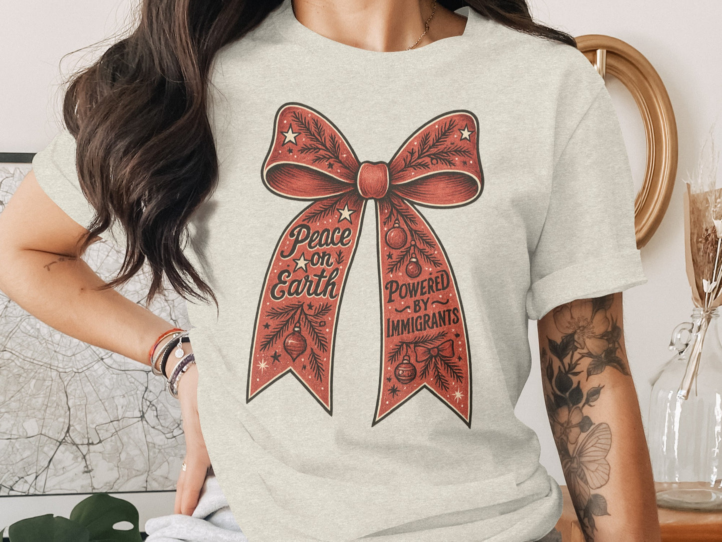 Peace on Earth Powered by Immigrants T-Shirt