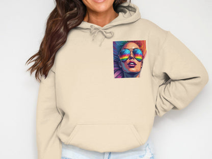 Vibrant Art Print Hoodie Fashionable Clothing product