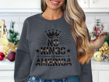 No Kings In America Printed Sweatshirt product