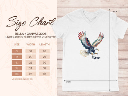 Soaring Eagle Design on White V Neck Tee product