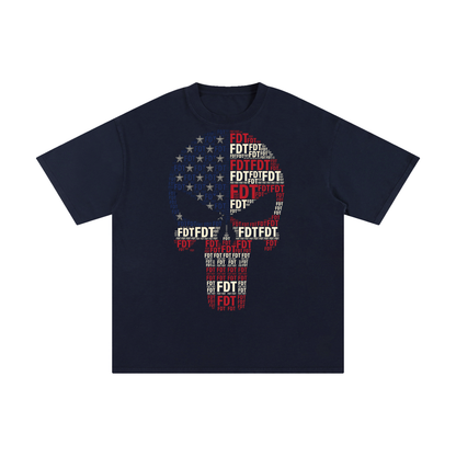 FDT Skull USA Flag Unisex Pure Cotton T-Shirt