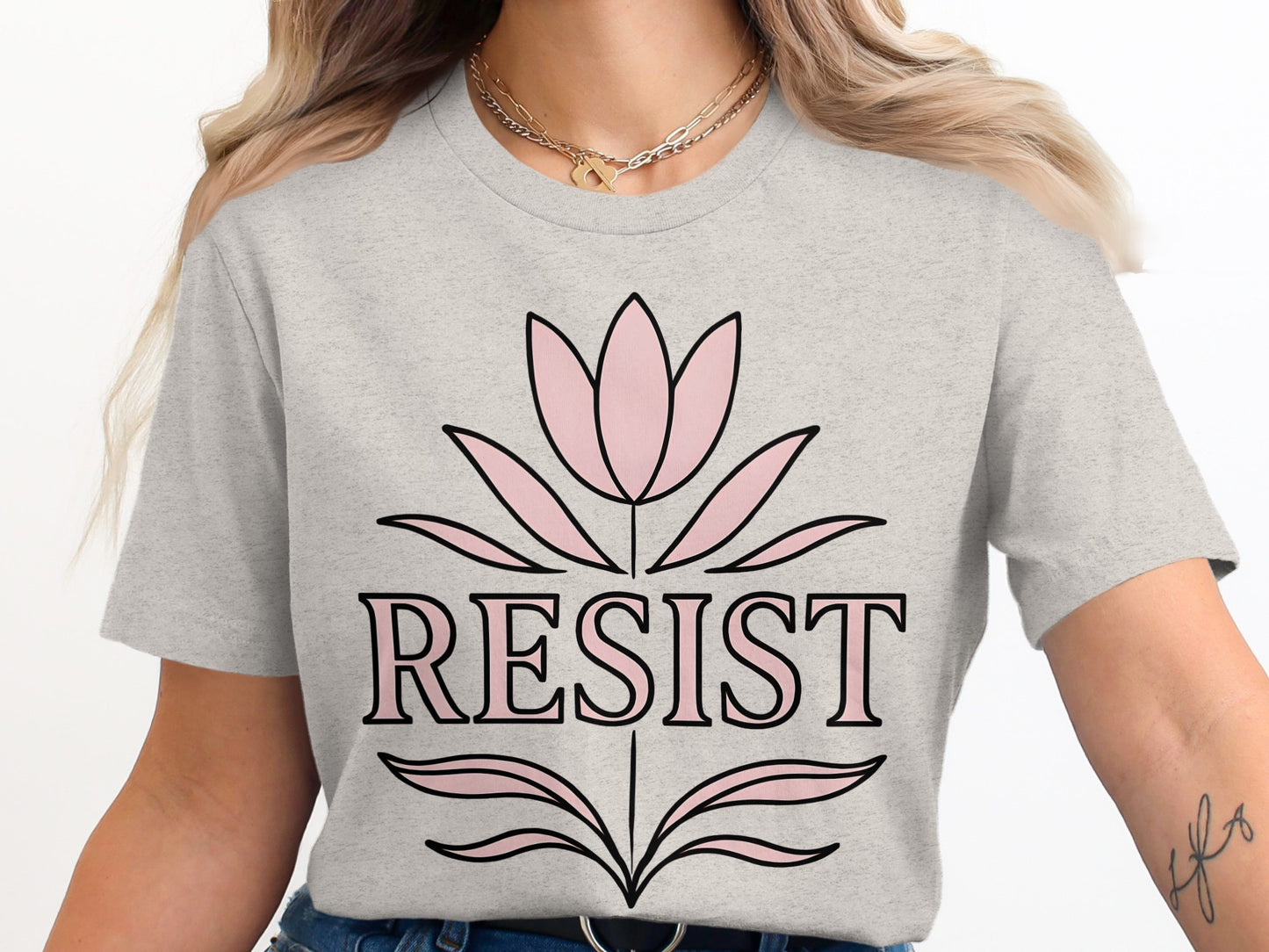 Empowering Resist Floral Design T-Shirt product