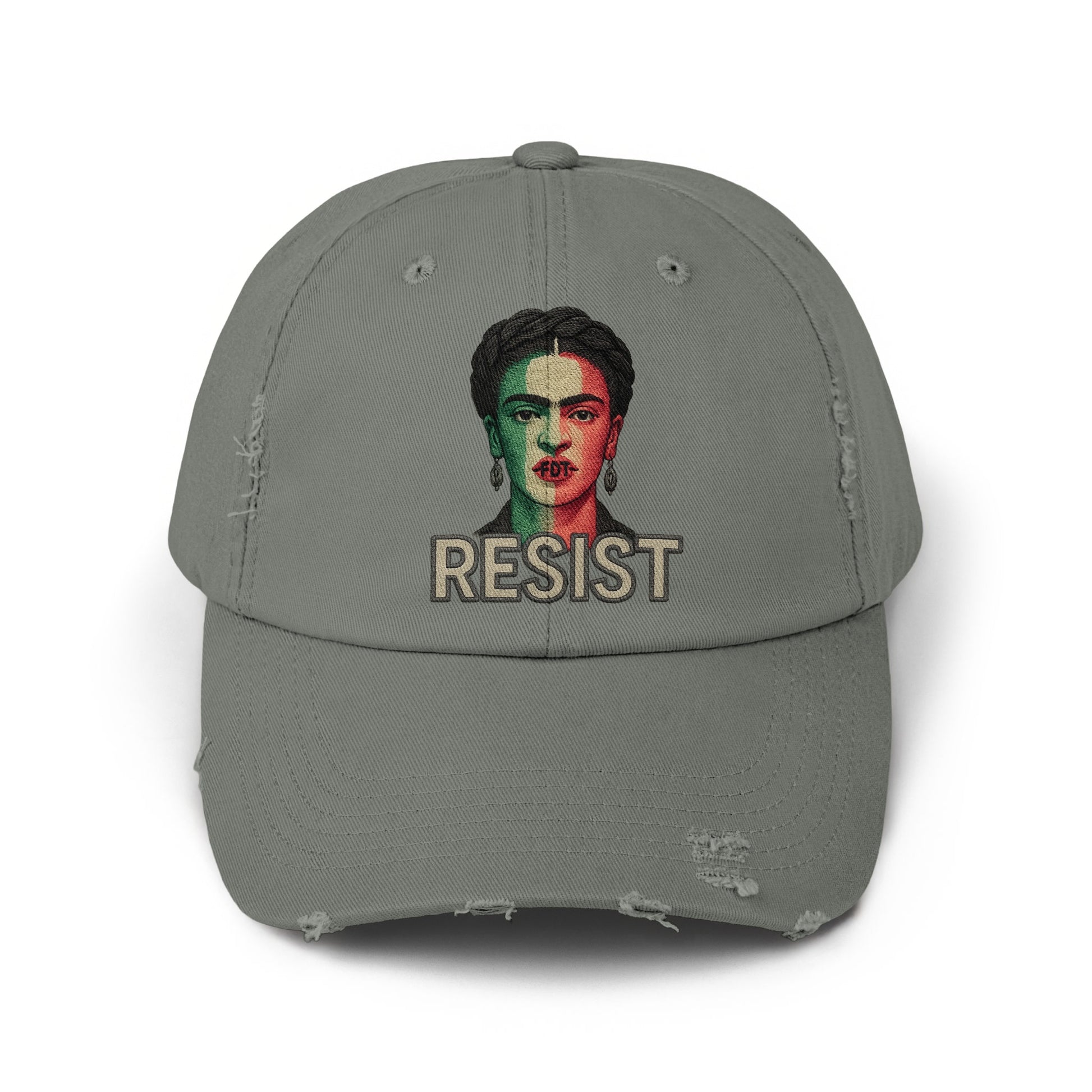 Resist Embroidered Dad Hat with Frida Print product