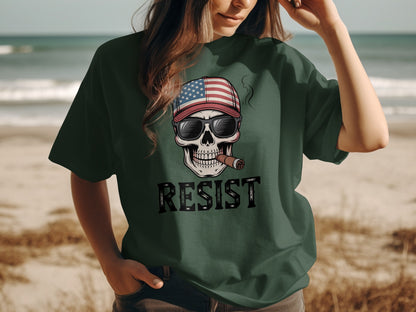 American Flag Skull Resist Graphic T-Shirt product