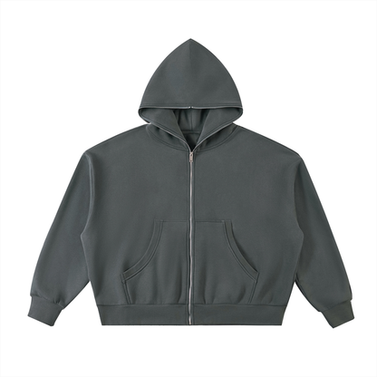 Chinga tu Maga Fleeced Full-Zip Boxy Hoodie