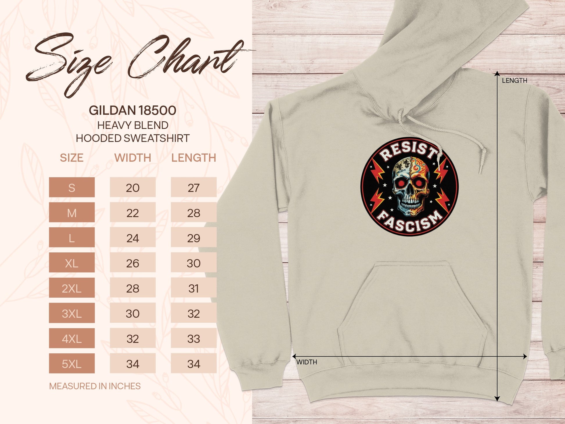 Resist Fascism Graphic Heavy Blend Hooded Sweatshirt product