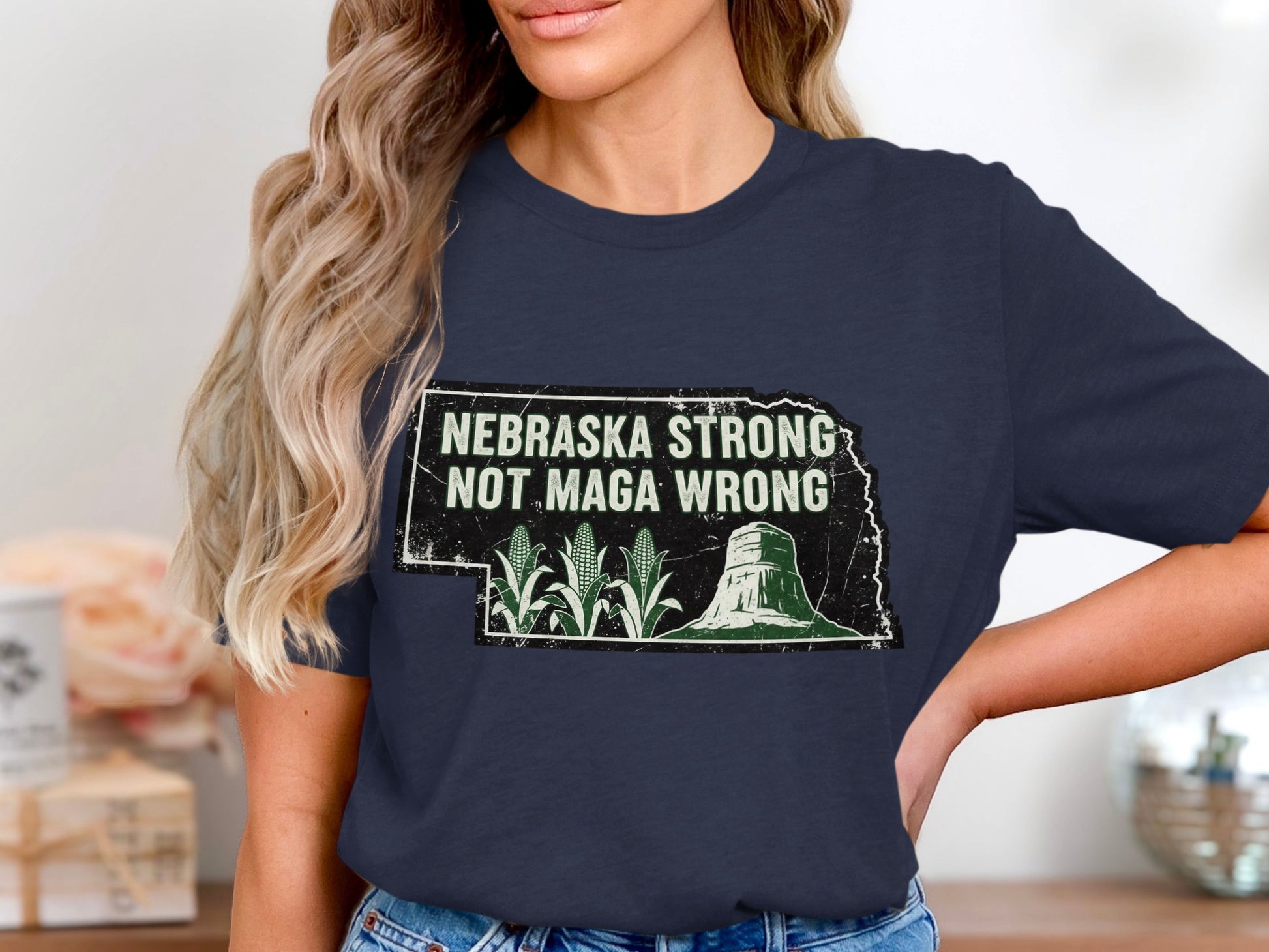 Nebraska Strong Not Maga Wrong Graphic T-shirt product