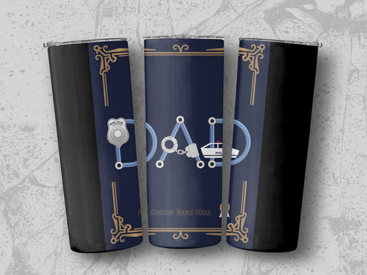 Police Dad Themed Custom Insulated Tumbler Product