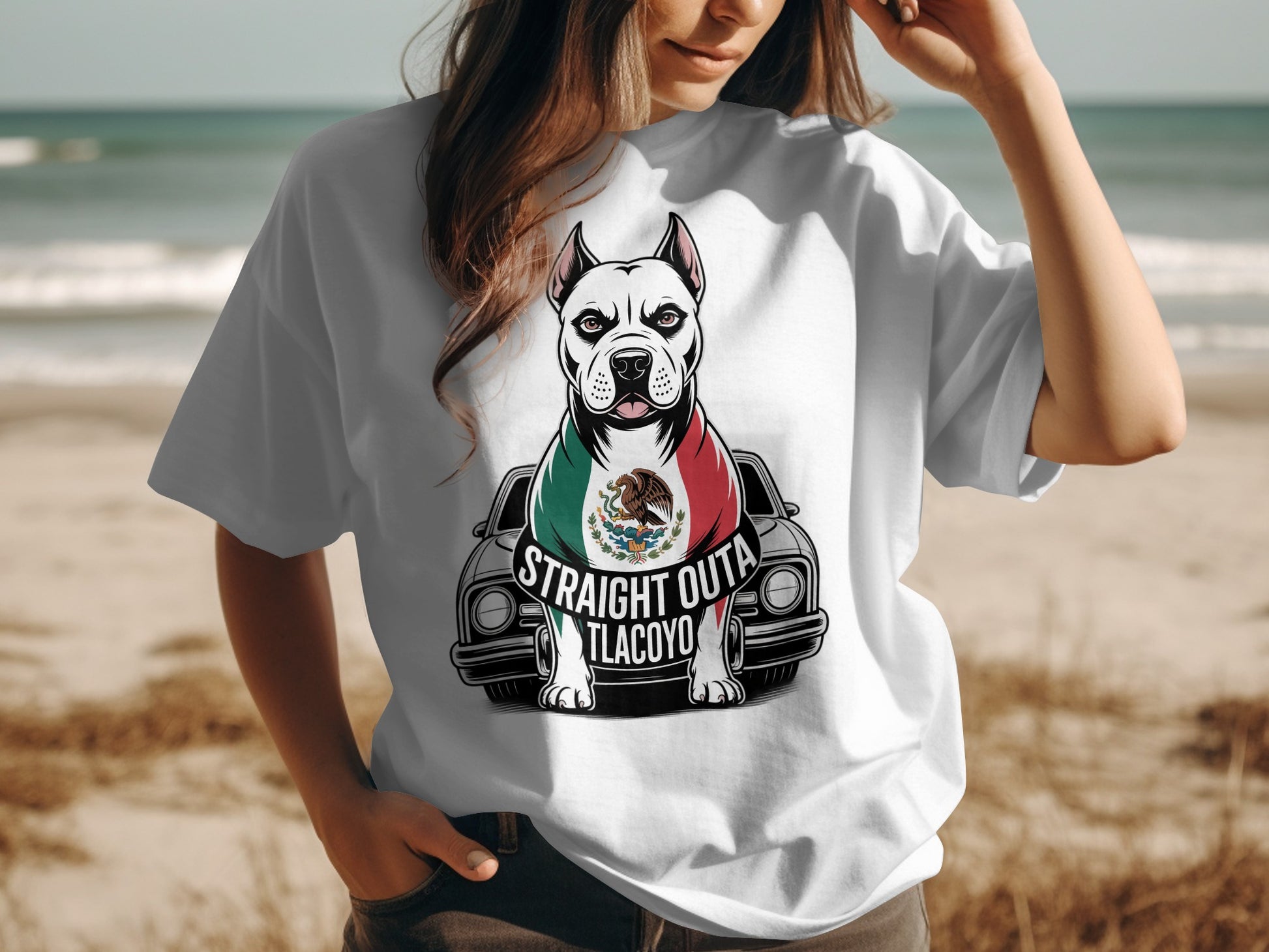 Straight Outa Tlacoyo Bulldog Car Graphic T-shirt product