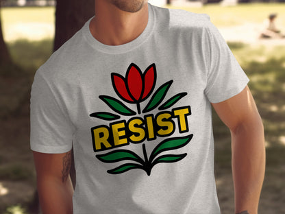 Resist Flower Design Graphic T-Shirt product type