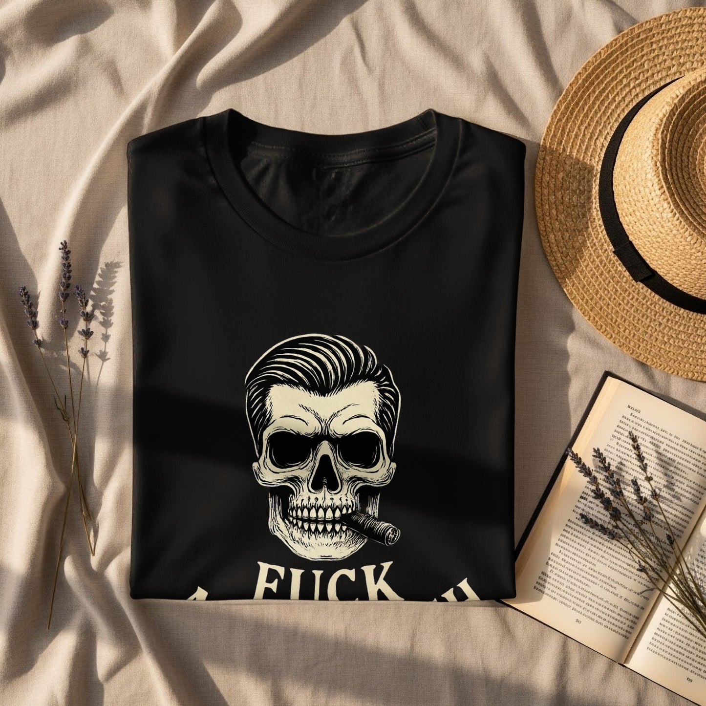 Skull Face Smoking Cigar Graphic T-Shirt product type