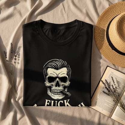 Skull Face Smoking Cigar Graphic T-Shirt product type