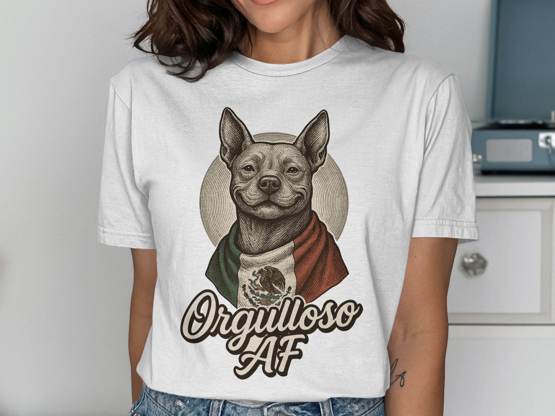 Proud Dog Illustration Graphic Tee Fashion Product
