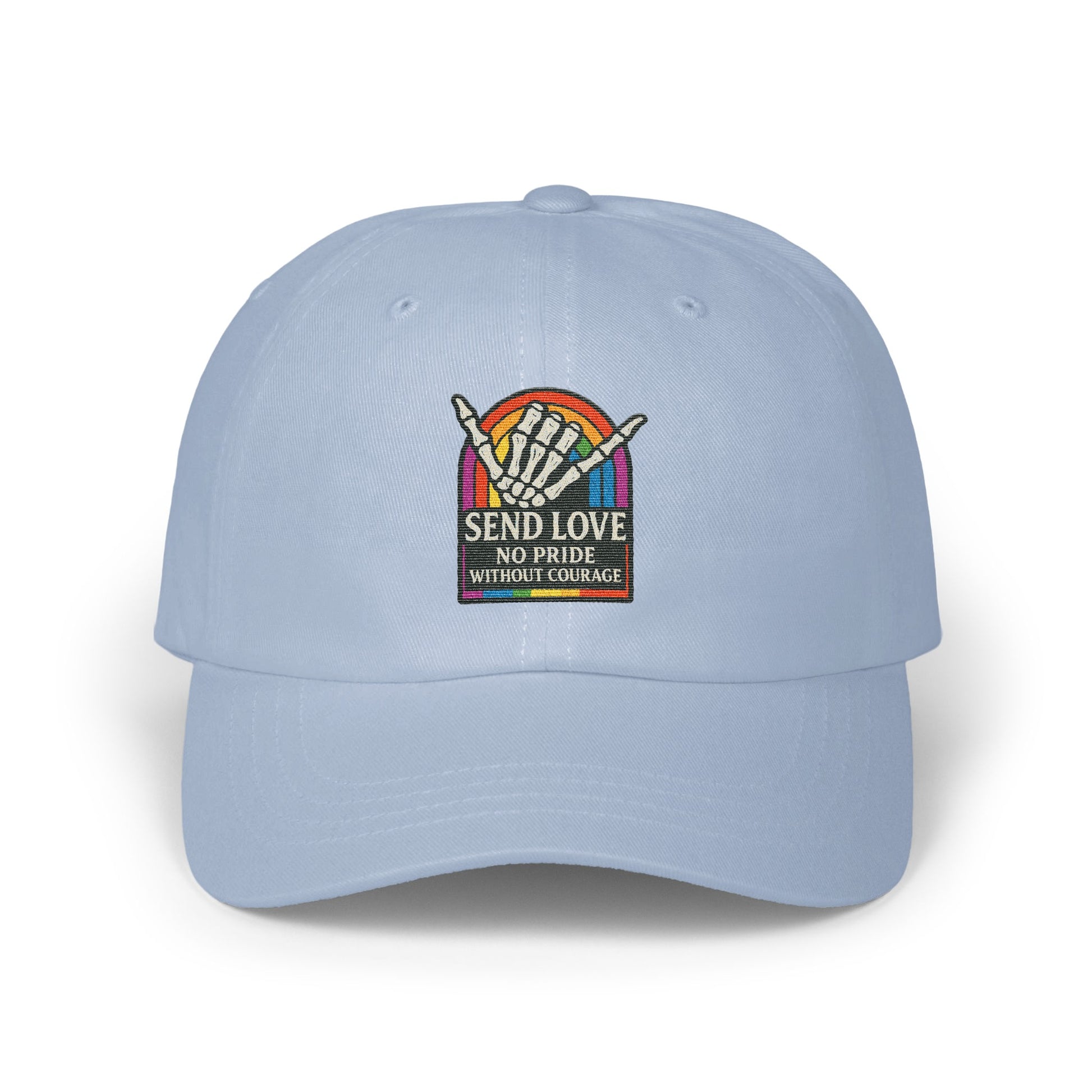 Send Love No Pride Without Courage Statement Cap product