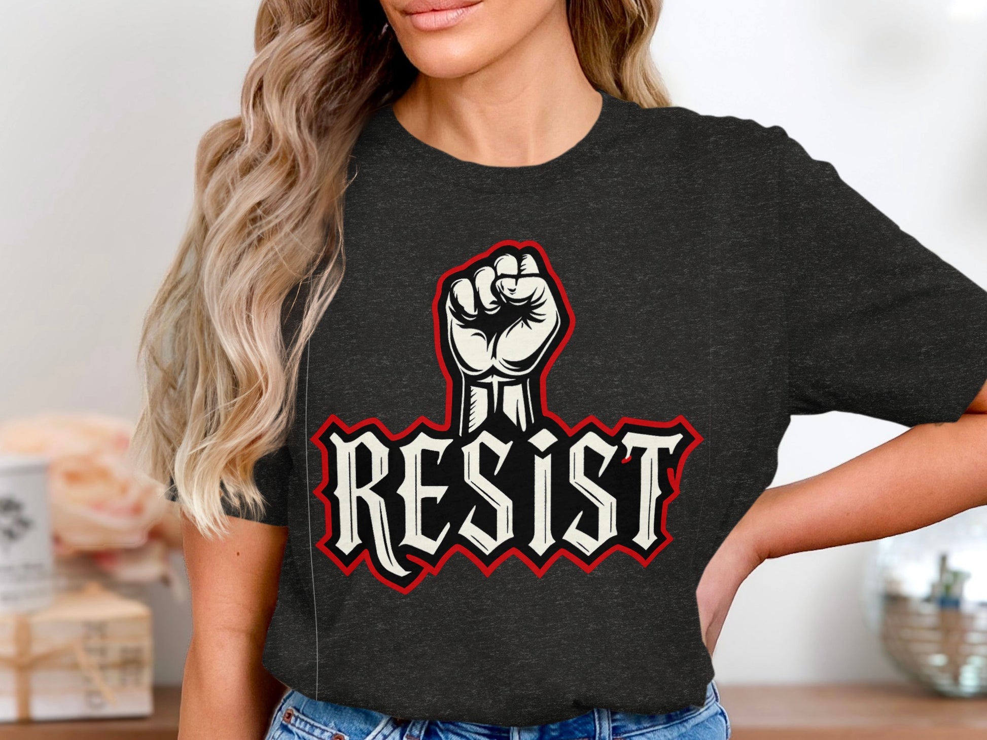 Graphic Tee With Bold Resist Design product type