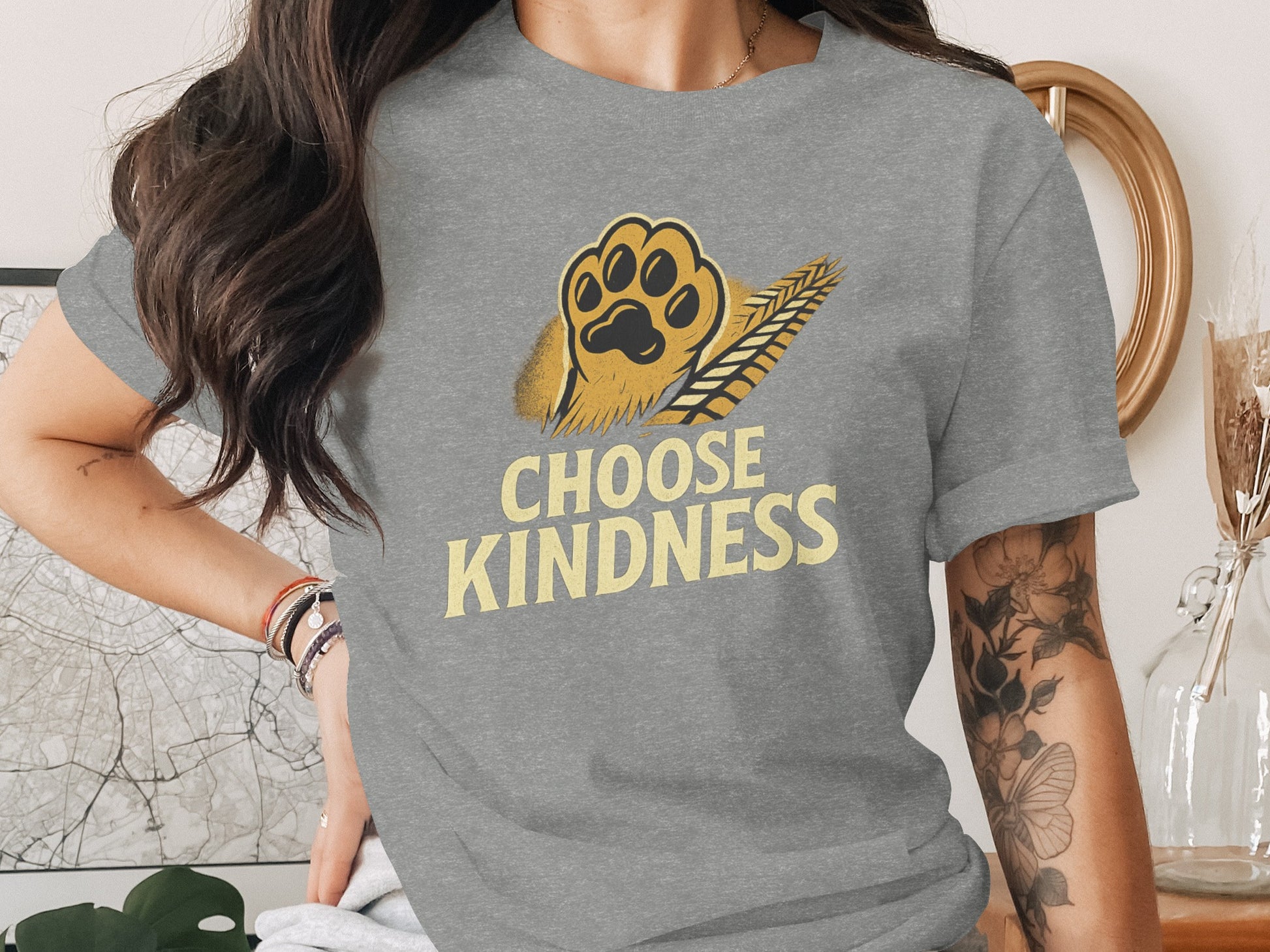 Choose Kindness Paw Print Artwork Shirt Product