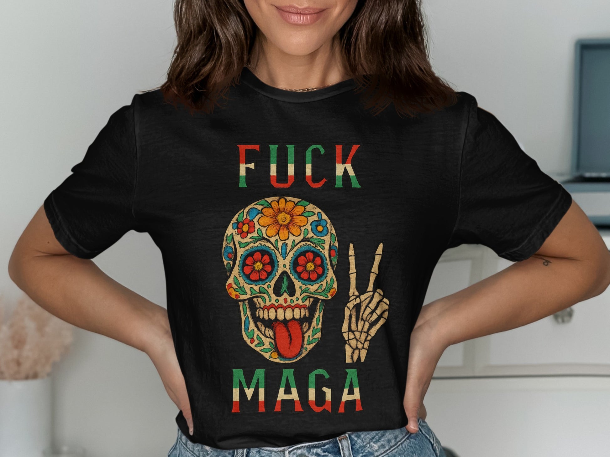 Colorful Skull Graphic Tee Shirt product