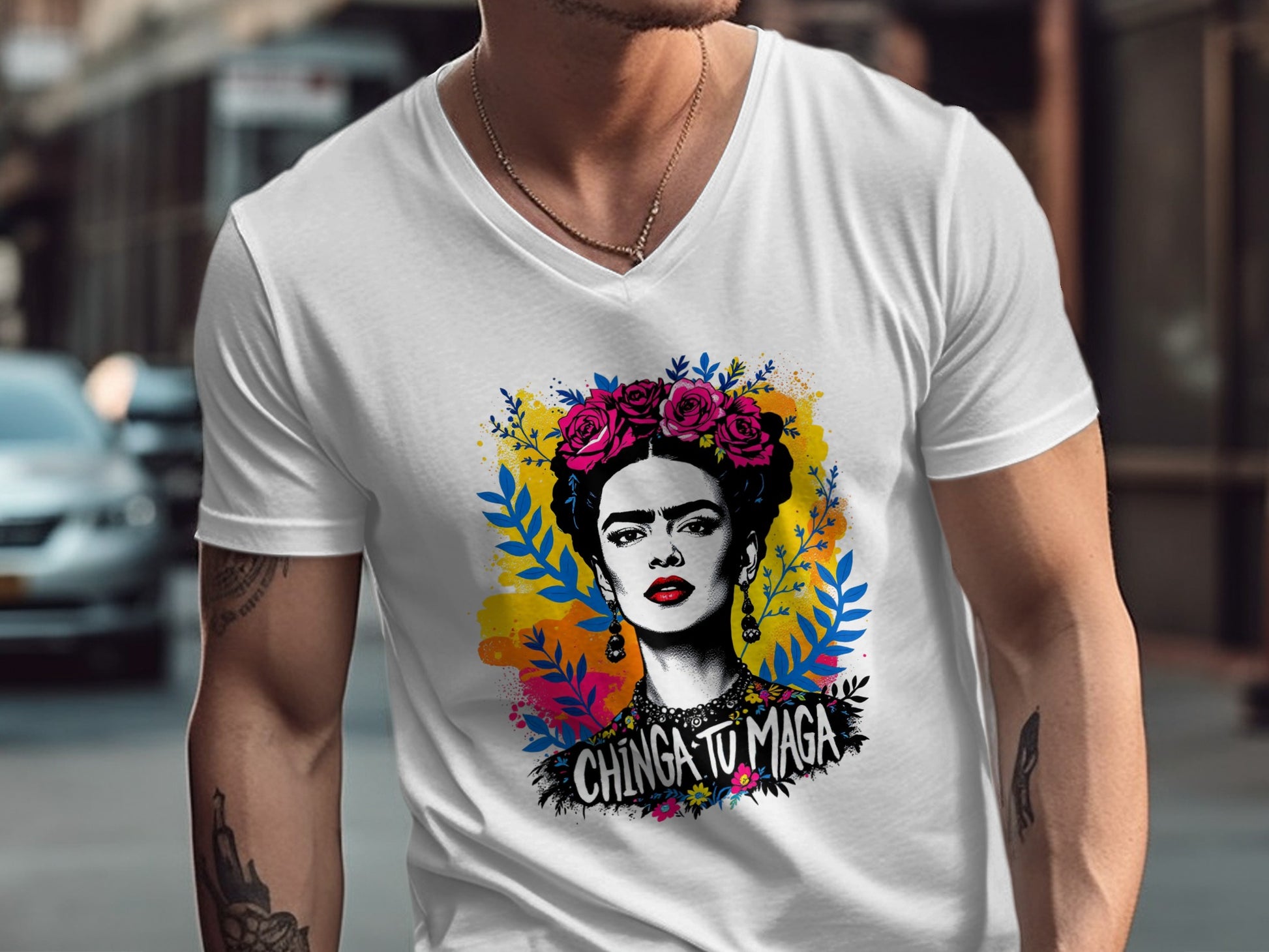 Chinga Tu Maga Graphic V-Neck T-Shirt product type