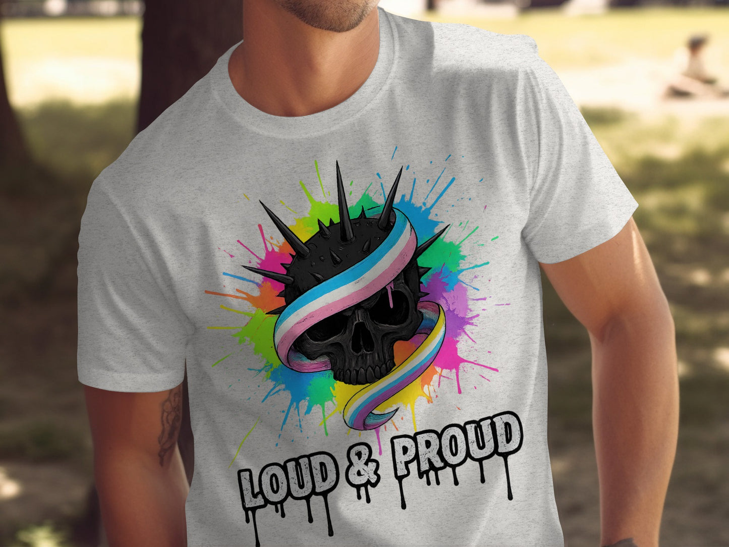 Loud and Proud Colorful Skull Graphic T-Shirt product type