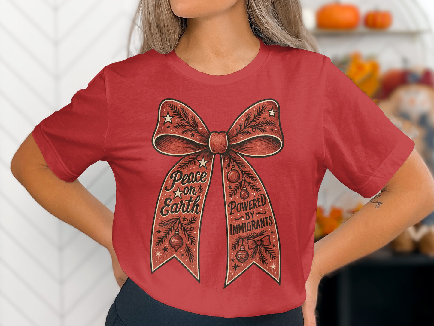 Peace On Earth Powered By Immigrants T-shirt