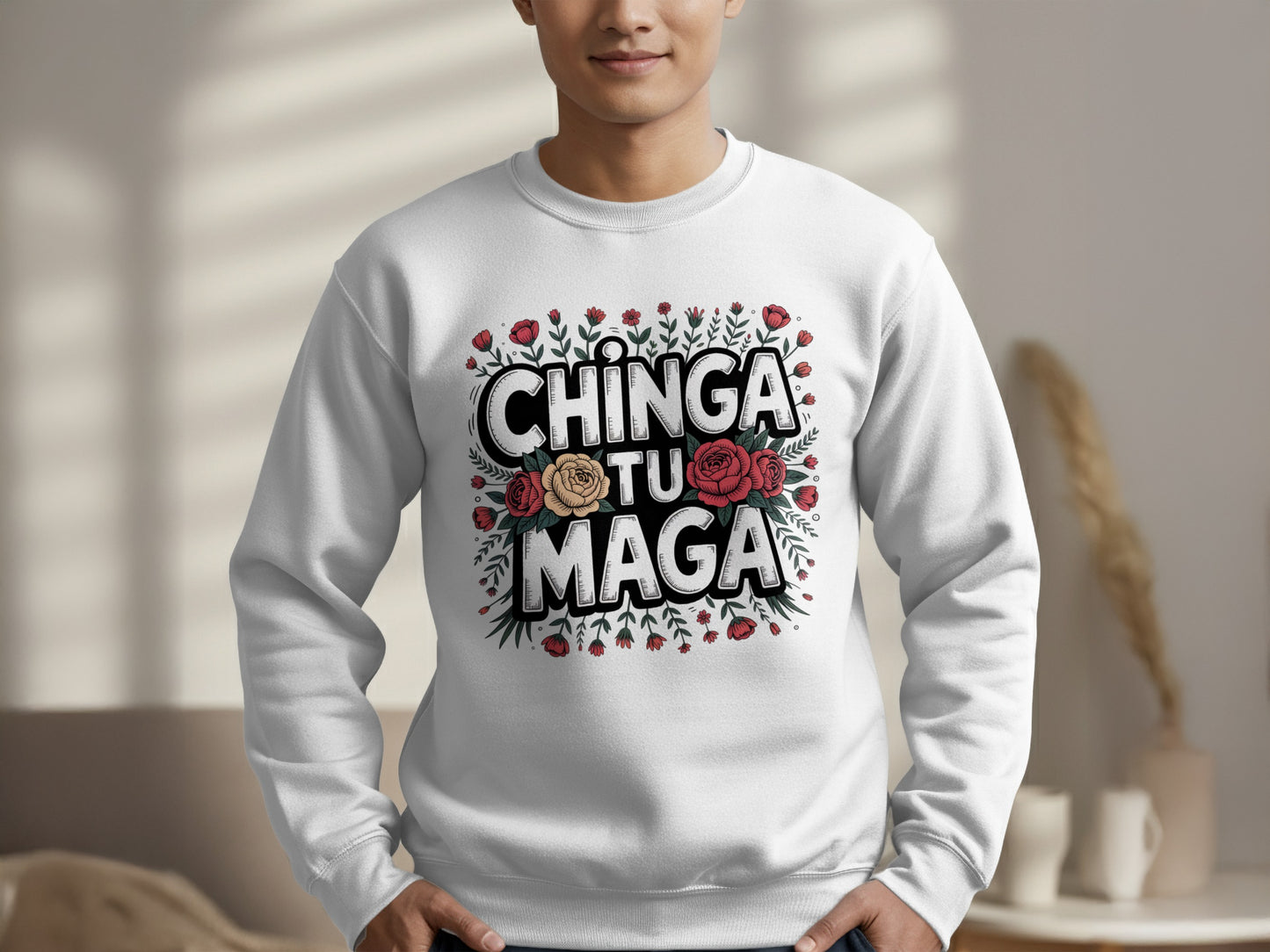 Floral Chinga Tu Maga Graphic Sweatshirt product