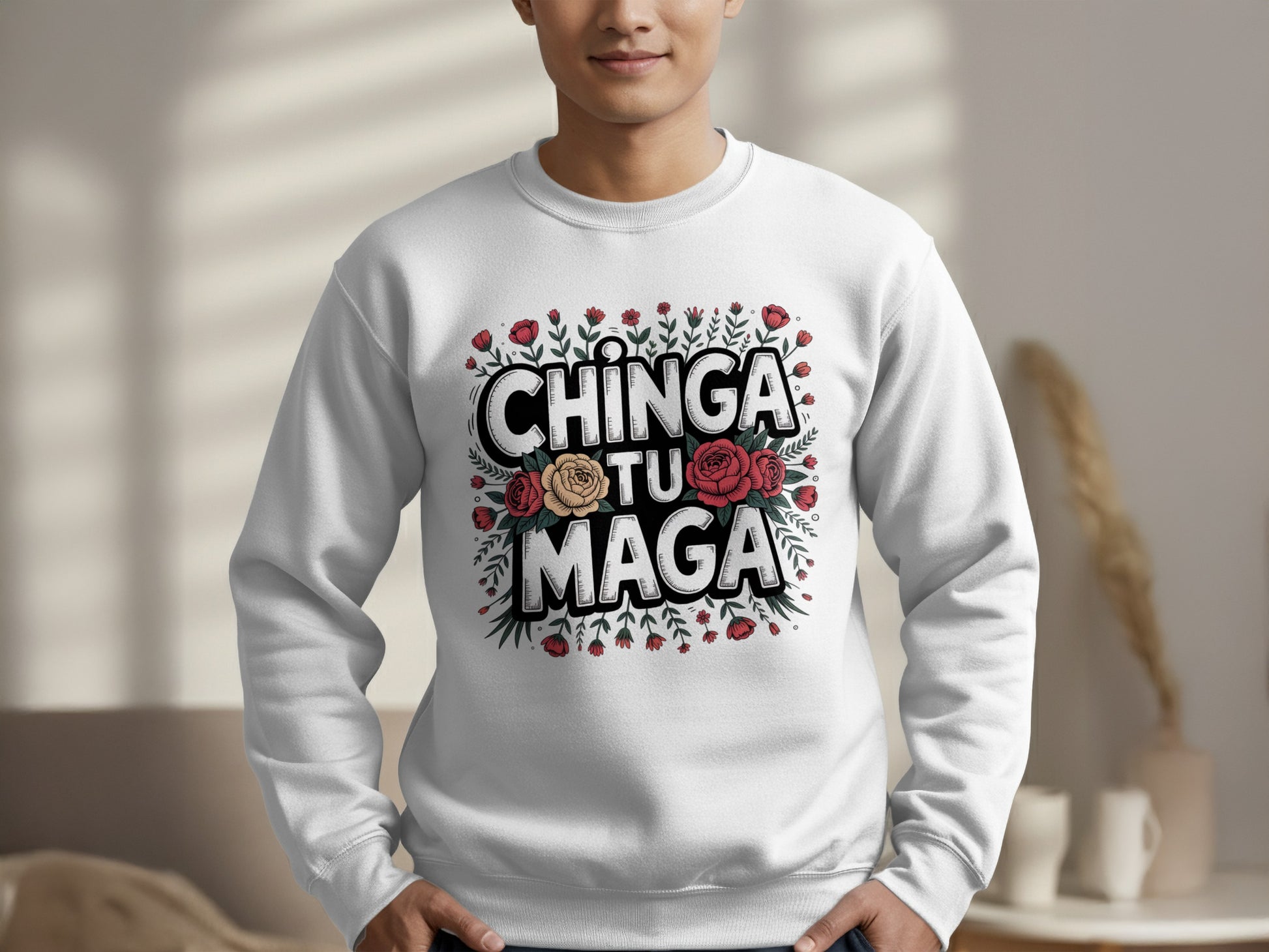 Floral Chinga Tu Maga Graphic Sweatshirt product