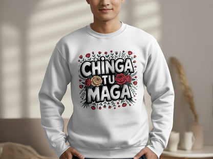 Floral Chinga Tu Maga Graphic Sweatshirt product