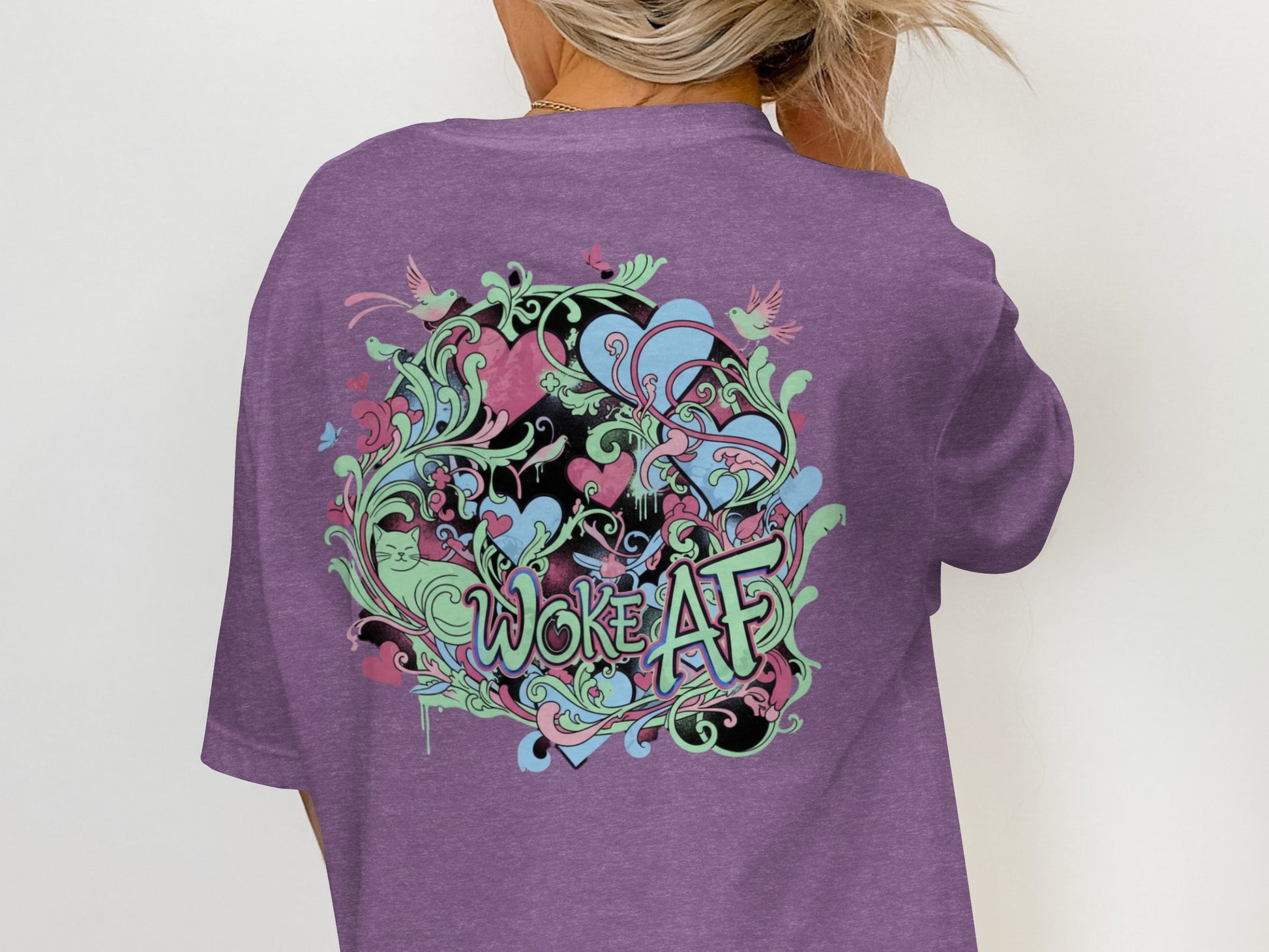 Vibrant Woke AF Graphic Design Apparel Product