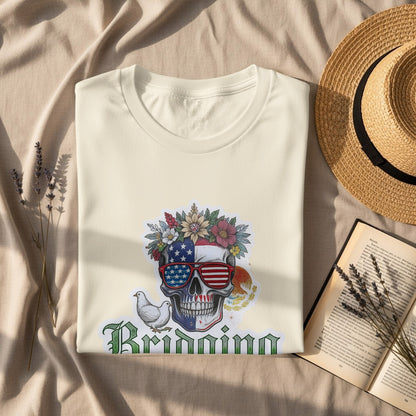 Patriotic Skull with American Flag Glasses T-Shirt product type