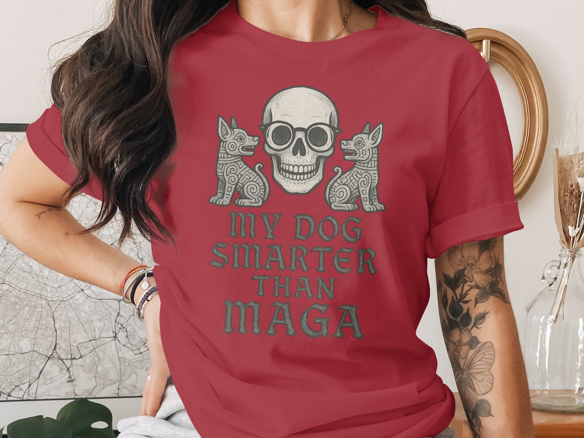 My Dog Smarter Than MAGA Skull Design Product