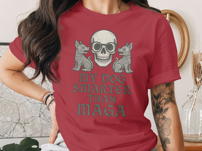 My Dog Smarter Than MAGA Skull Design Product