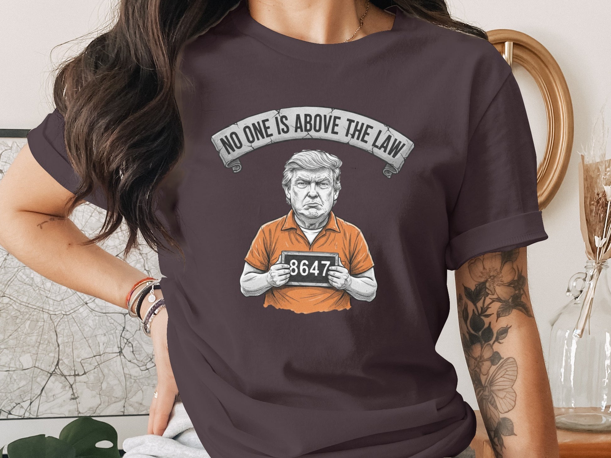 No one is above the law graphic t-shirt product