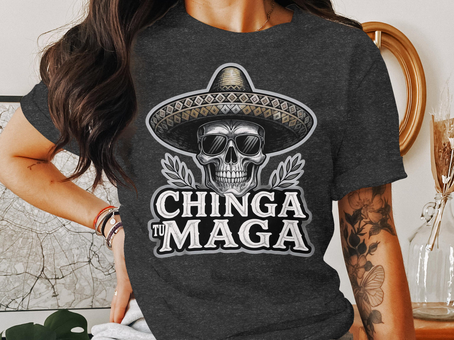 Unique Chinga Tu Maga Skull Graphic T Shirt product